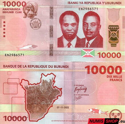 Burundi - 10 000 francs - 2022 - UNC