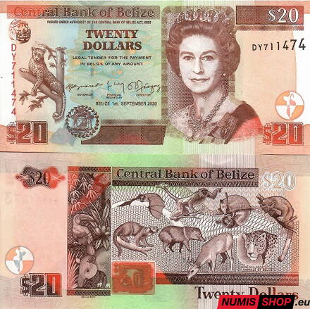 Belize - 20 dollars - 2020 - UNC