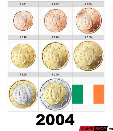 Sada Írsko 2004 - 1 cent - 2 euro - UNC 