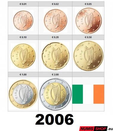 Sada Írsko 2006 - 1 cent - 2 euro - UNC 