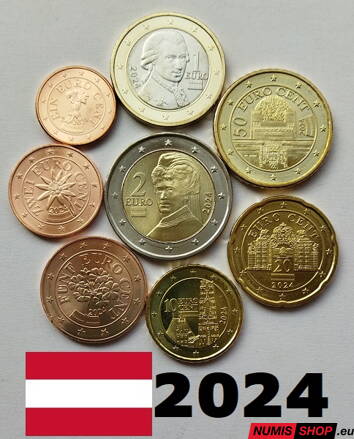 Sada Rakúsko 2024 - 1 cent - 2 euro - UNC