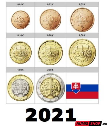 Sada Slovensko 2021 - 1 cent - 2 euro - UNC 