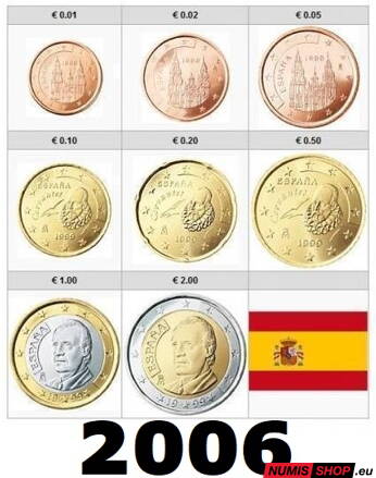 Sada Španielsko 2006 - 1 cent - 2 euro - UNC