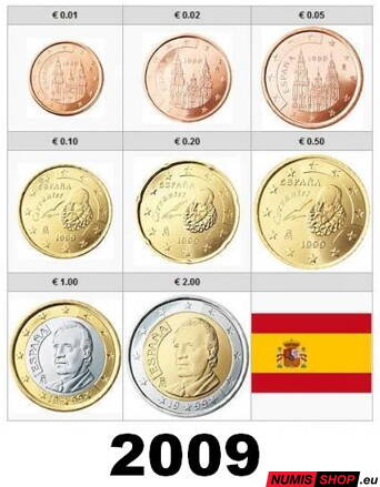 Sada Španielsko 2009 - 1 cent - 2 euro - UNC