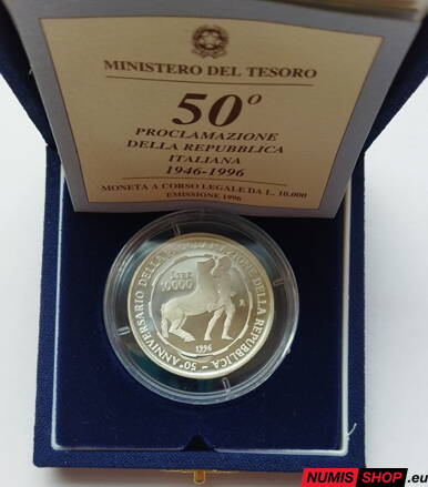 10 000 lír Taliansko - 1996 - Založenie Talianskej republiky - proof