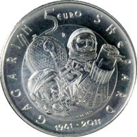 5 euro 50. výročie prvého letu do vesmíru - Gagarin