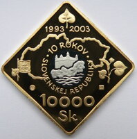 10 000 Sk Slovensko 2003 - 10. výročie vzniku SR
