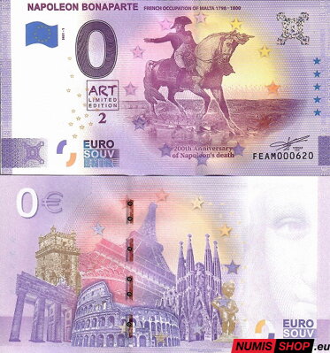Malta - 0 euro souvenir - Napoleon Bonaparte - French occupation of Malta