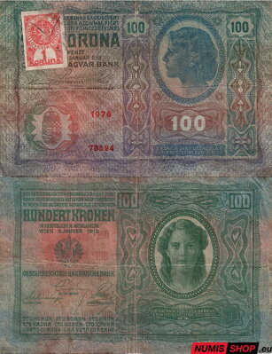 Rakúsko-Uhorsko - 100 korona - 1912 - kolok ČSR - č. 1976