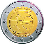 Cyprus 2 euro 2009 - 10. výročie hospodárskej a menovej únie - UNC