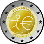 Slovensko 2 euro 2009 - 10. výročie hospodárskej a menovej únie - UNC