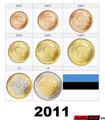 Sada Estónsko 2011 - 1 cent - 2 euro - UNC