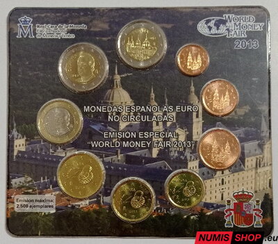 Sada Španielsko 2013 World Monay Fair + pamätné 2-euro