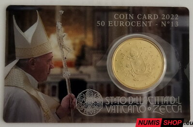Vatikán 50 cent 2022 Coin Card