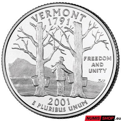 USA Quarter 2001 - Vermont - D - UNC