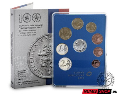 Sada mincí SR 2021 - 100. výročie začatia razby československých mincí - PROOF