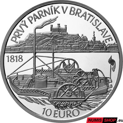 10 eur Slovensko 2018 - Prvý parník v Bratislave - BK