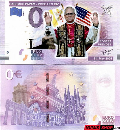 COLOR - 0 euro souvenir - 2025 - Habemus Papam - Pope Leo XIV - Robert Prevost