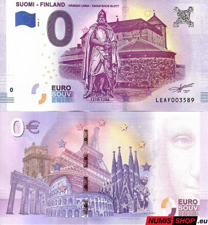 Fínsko - 0 euro souvenir - Suomi - Finland - Hameen linna - Tavastehus Slott