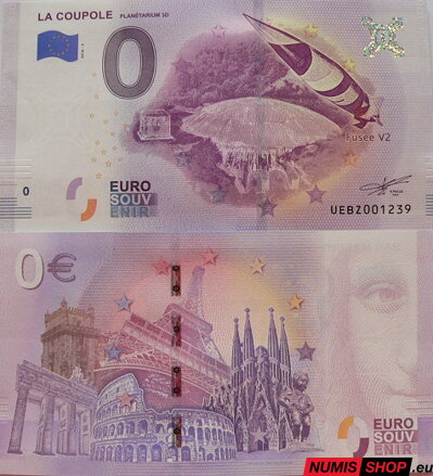 Francúzsko - 0 euro souvenir - La Coupole - Planetarium 3D