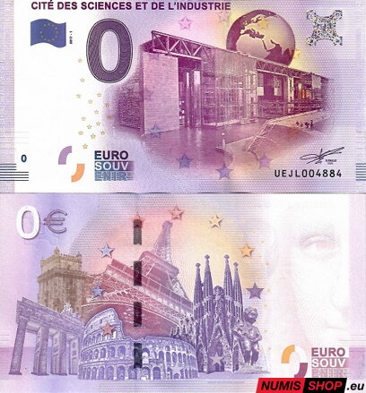 Francúzsko - 0 euro souvenir - Cite des Sciences et De L´Industrie