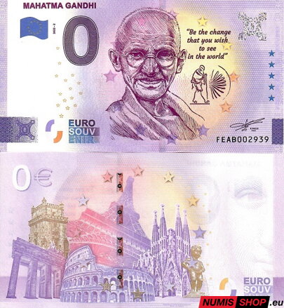 Malta - 0 euro souvenir - Mahatma Gandhi 2023-2