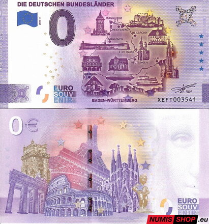 Nemecko - 0 euro souvenir - Die Deutschen Bundeslander - Baden-Wurttemberg