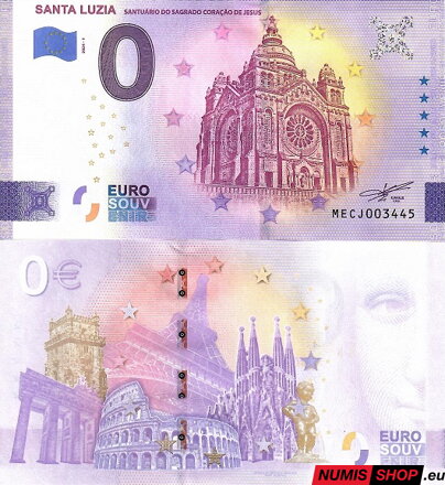 Portugalsko - 0 euro souvenir - Santa Luzia - Santuário do Sagrado Coracao de Jesus 