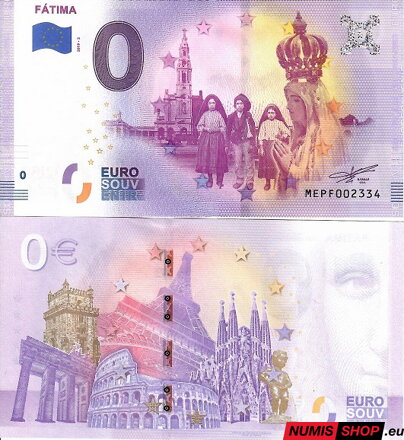 Portugalsko - 0 euro souvenir - Fatima