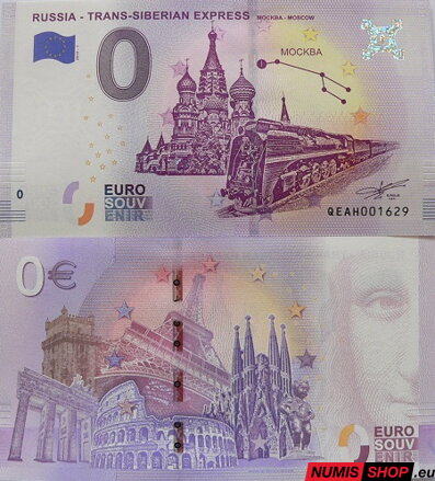 Rusko - 0 euro souvenir - Russia - Trans-siberian express - Moscow