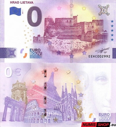 Slovensko - 0 euro souvenir - Hrad Lietava