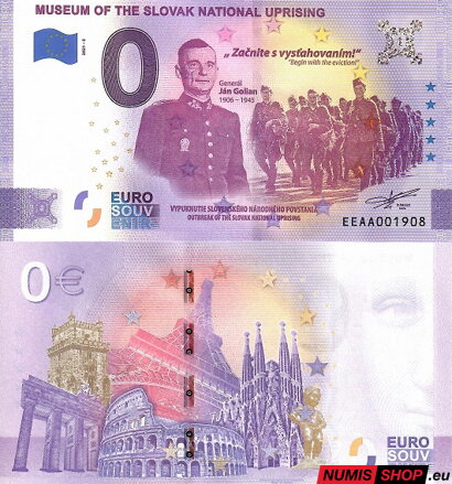 Slovensko - 0 euro souvenir - Museum of the Slovak National Uprising - Generál Ján Golian