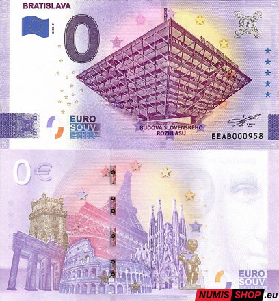 Slovensko - 0 euro souvenir - Bratislava - Budova Slovenského rozhlasu