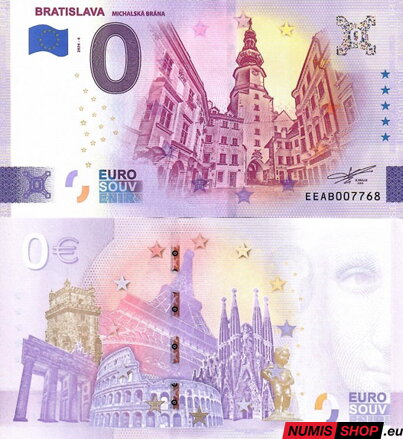 Slovensko - 0 euro souvenir - Bratislava - Michalská brána 2024