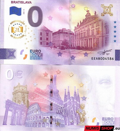 Slovensko - 0 euro souvenir - Primaciálny palác - anniversary
