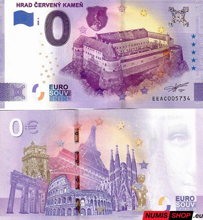 Slovensko - 0 euro souvenir - Červený kameň 2020 - nový dizajn