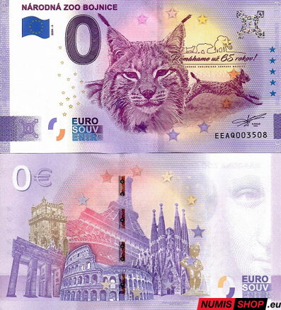 Slovensko - 0 euro souvenir - ZOO Bojnice 2020 - nový dizajn