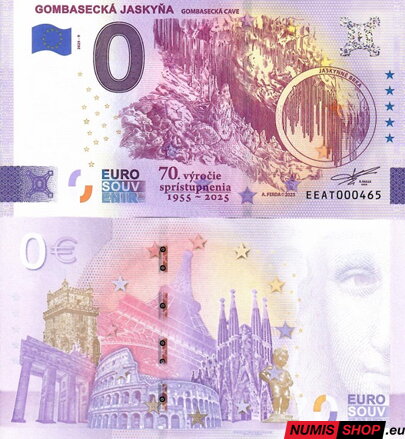 Slovensko - 0 euro souvenir - Gombasecká jaskyňa