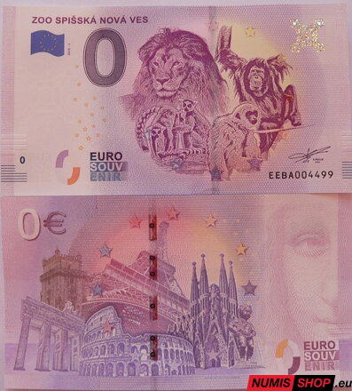 Slovensko - 0 euro souvenir - ZOO - Spišská Nová Ves - ČÍSLA