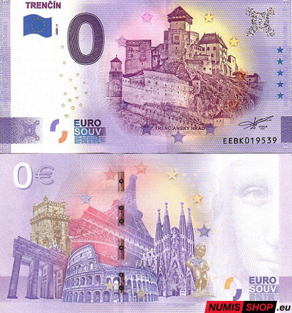 Slovensko - 0 euro souvenir - Trenčín - nový dizajn