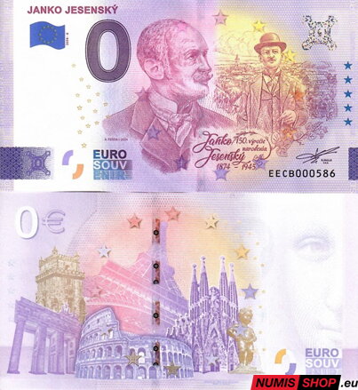Slovensko - 0 euro souvenir - Janko Jesenský