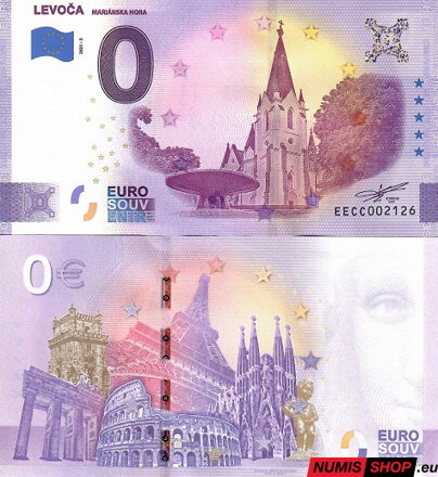 Slovensko - 0 euro souvenir - Levoča 2021 - Mariánska hora