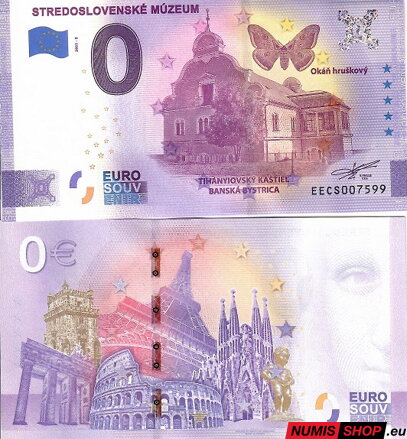 Slovensko - 0 euro souvenir - Stredoslovenské múzeum - Tihányiovský kaštieľ Banská Bystrica - anniversary