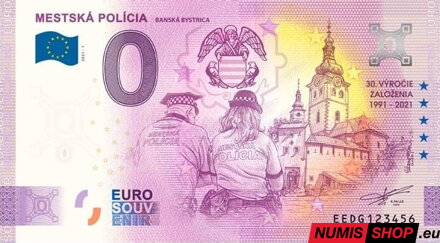 Slovensko - 0 euro souvenir - Mestská polícia Banská Bystrica - anniversary