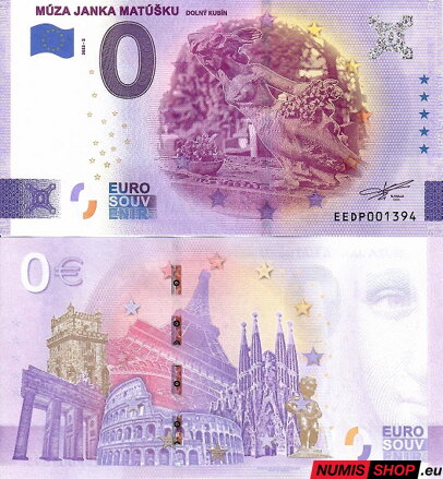 Slovensko - 0 euro souvenir - Múza Janka Matúšku