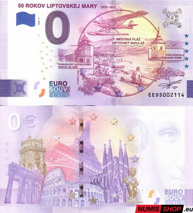 Slovensko - 0 euro souvenir - 50 rokov Liptovskej Mary