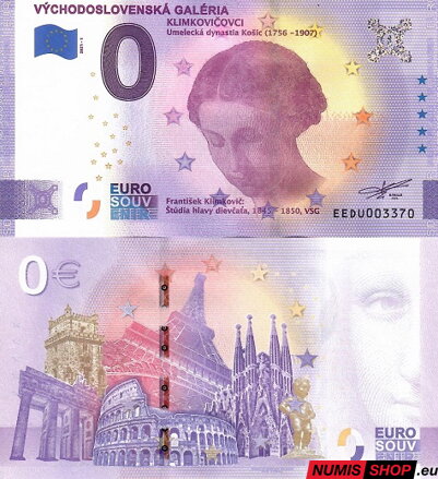 Slovensko - 0 euro souvenir - Východoslovenská galéria - Klimkovičovci - anniversary