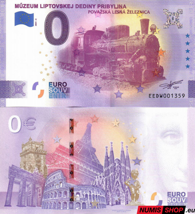 Slovensko - 0 euro souvenir - Múzeum Liptovskej dediny Pribylina - Považská lesná železnica