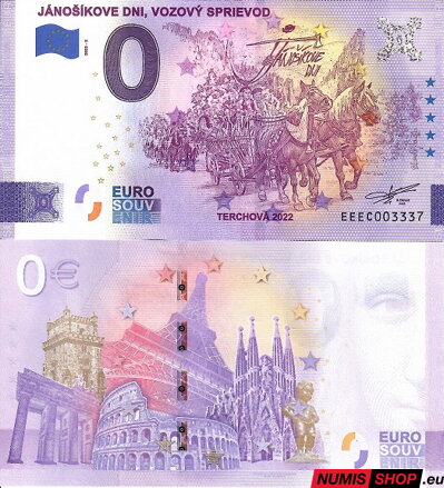 Slovensko - 0 euro souvenir - Jánošíkove dni - vozový sprievod