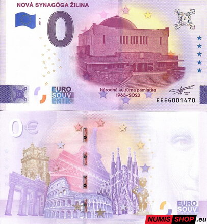 Slovensko - 0 euro souvenir - Nová synagóga Žilina 2024